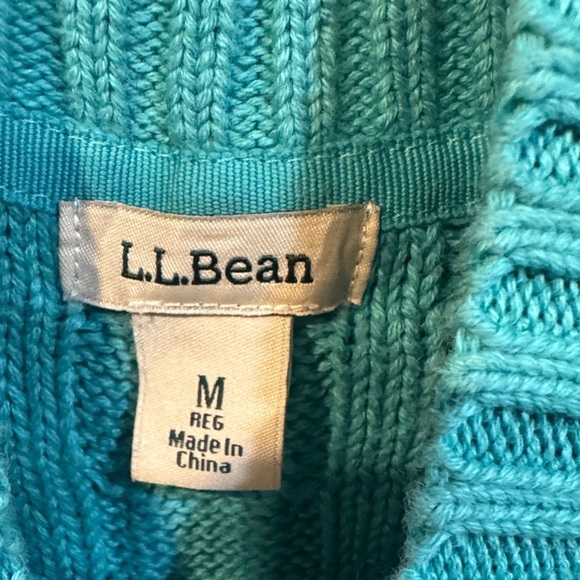 L.L. Bean Men's Turquoise Zip-Up Sweater - Picture 2 of 3